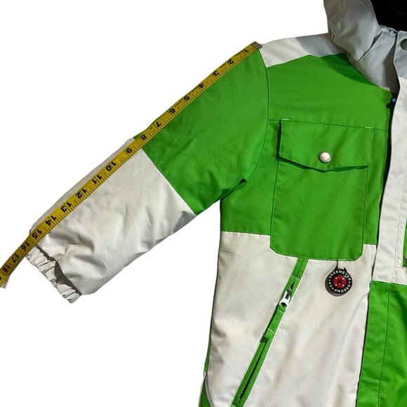 Obermeyer Green Boys Overall size 8 Jacket Size 7 Winter Snow Coat & Pants Set - Picture 12 of 16